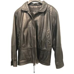VTG Michael Lawrence Signature Leather Jacket Black Size M